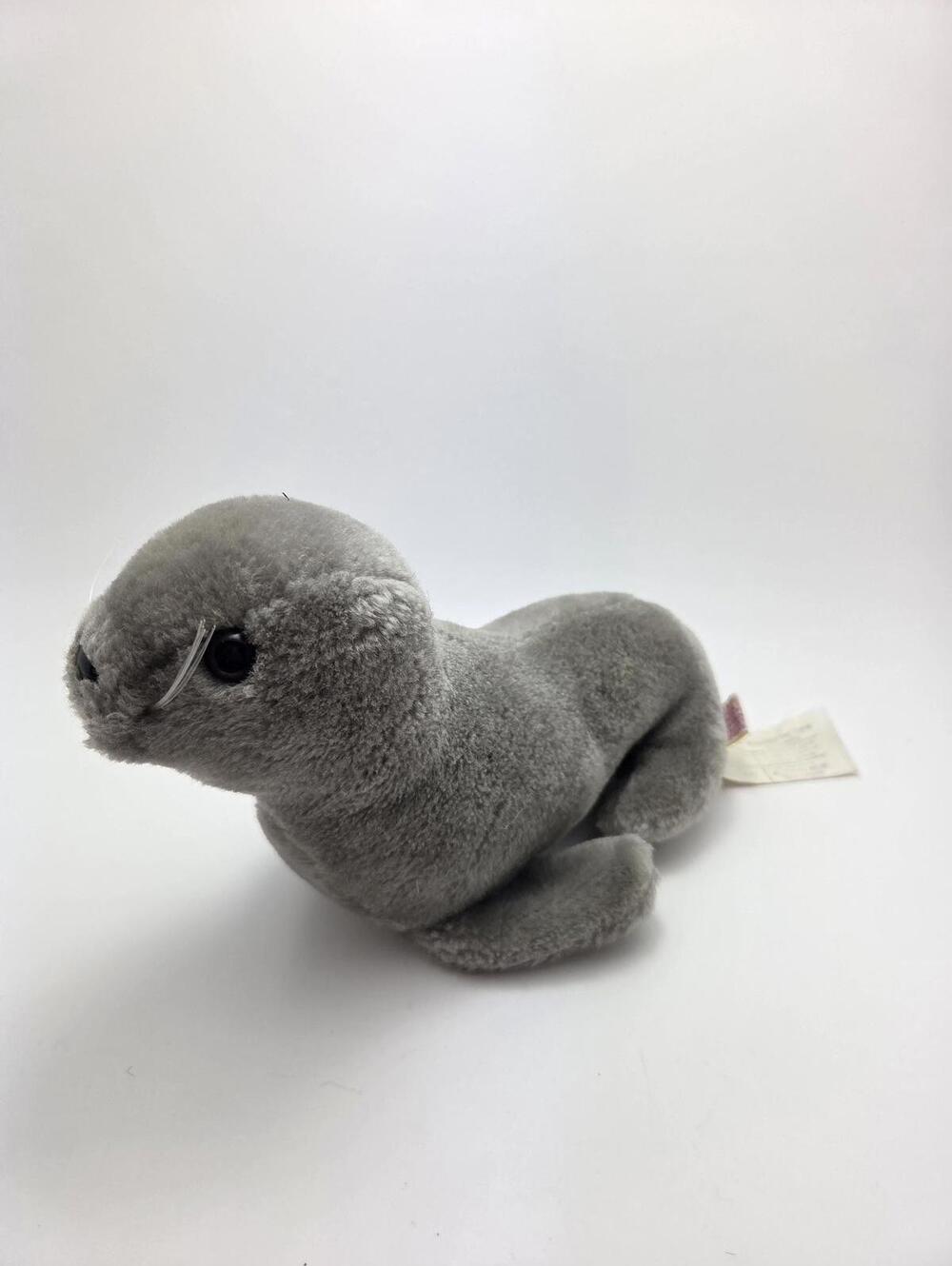 Vintage Dakin Gray SealPlush Stuffed Animal Toy 1976 (9 inch)